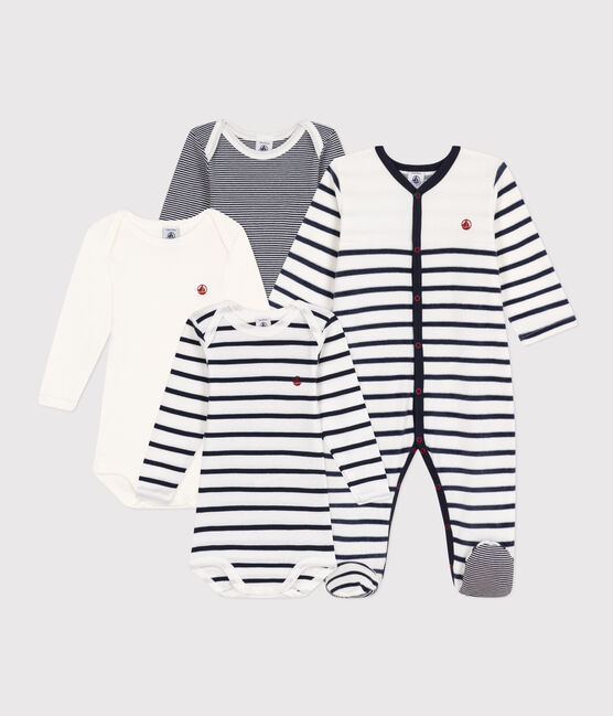 Lot de 1 pyjama bébé et 3 bodies rayures variante 1