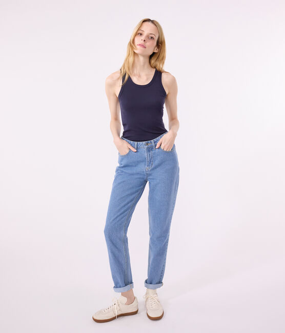Débardeur l'Iconique en coton femme bleu SMOKING