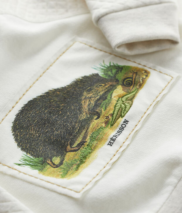 Sweatshirt b&eacute;b&eacute; gar&ccedil;on Petit Bateau x Deyrolle blanc/beige