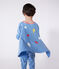 Pyjama déguisement enfant en coton phosphorescent avec cape bleu ALASKA/blanc MULTICO