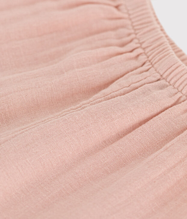 Pantalon en gaze de coton b&eacute;b&eacute; rose