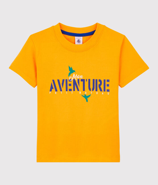 Tee-shirt manches courtes en jersey enfant garçon jaune TEHONI