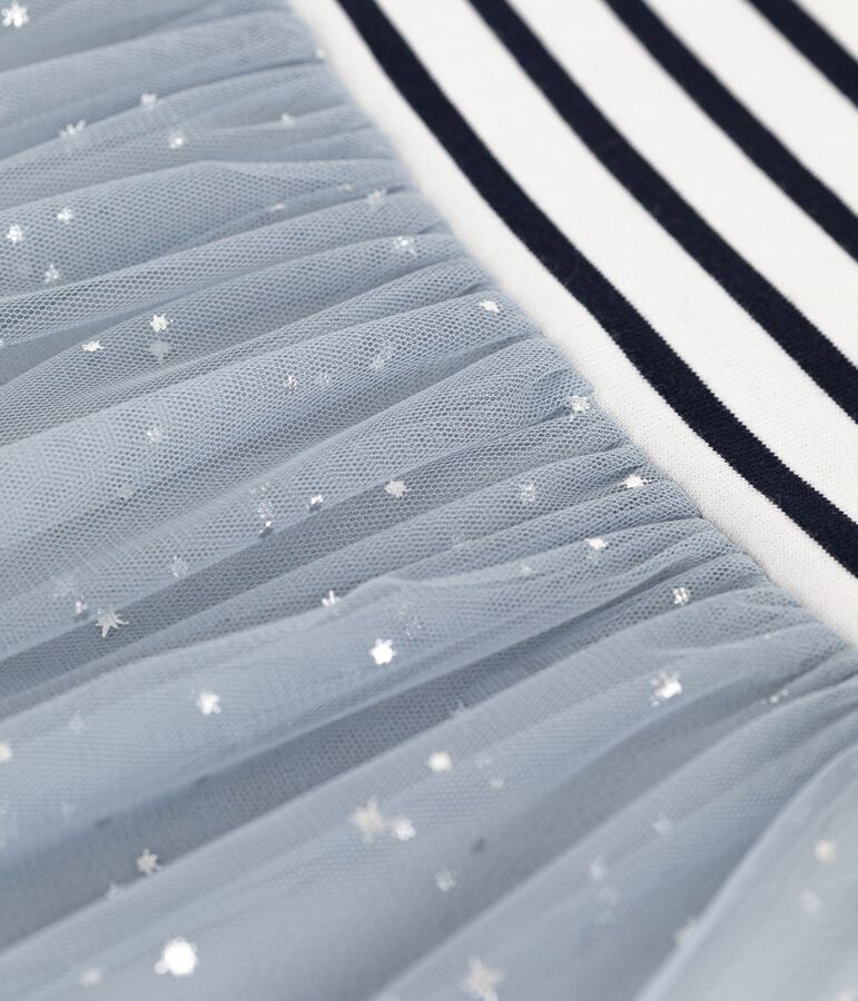 Robe enfant en coton manches courtes ray&eacute;e CO2/ MULTICO