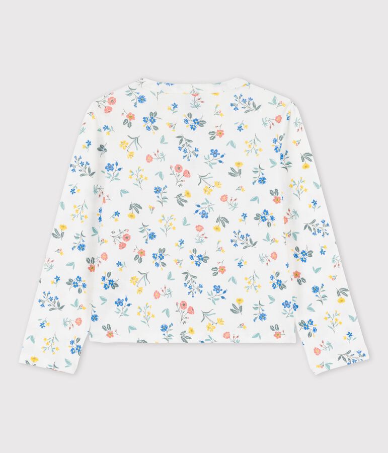 Cardigan met print voor meisjes in katoen wit/multicouleur