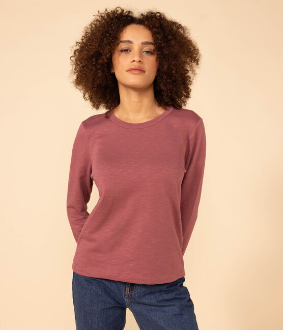 LE DROIT, katoenen T-shirt voor dames met ronde hals bruin JUKE BOX
