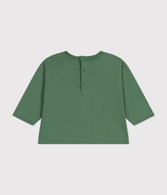 Tee-shirt manches longues en jersey fin bébé vert PALMERAIE