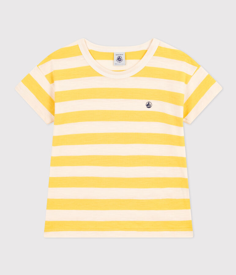 Tee-shirt ray&eacute; en jersey flamm&eacute; enfant gar&ccedil;on jaune NECTAR/ AVALANCHE