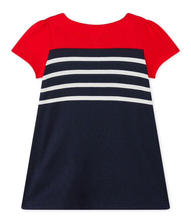 Robe b&eacute;b&eacute; fille &agrave; rayures bleu/multicouleur