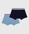 Setje met effen boxershorts voor kinderen in katoen en elastaan variante 1