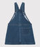 Robe salopette en denim bio enfant fille bleu DENIM BLEU DELAVE