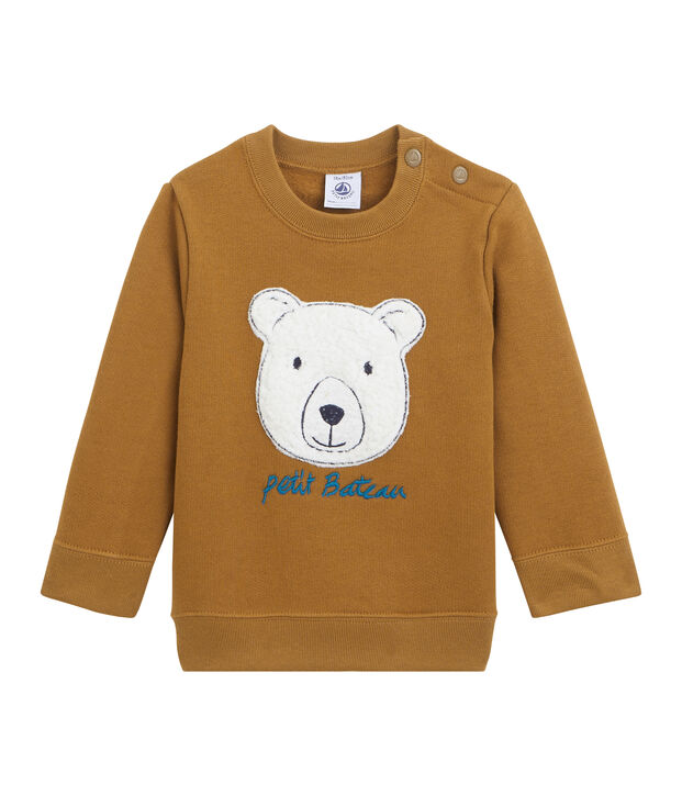 Sweatshirt van molton babyjongen bruin