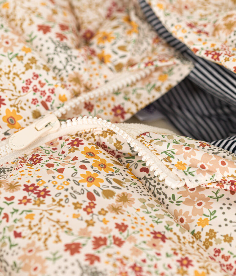 Donsjack voor jongens/meisjes ecru/multicouleur