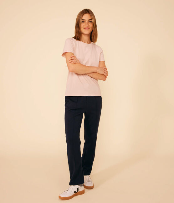 LE Droit, katoenen T-shirt voor dames met ronde hals roze SALINE