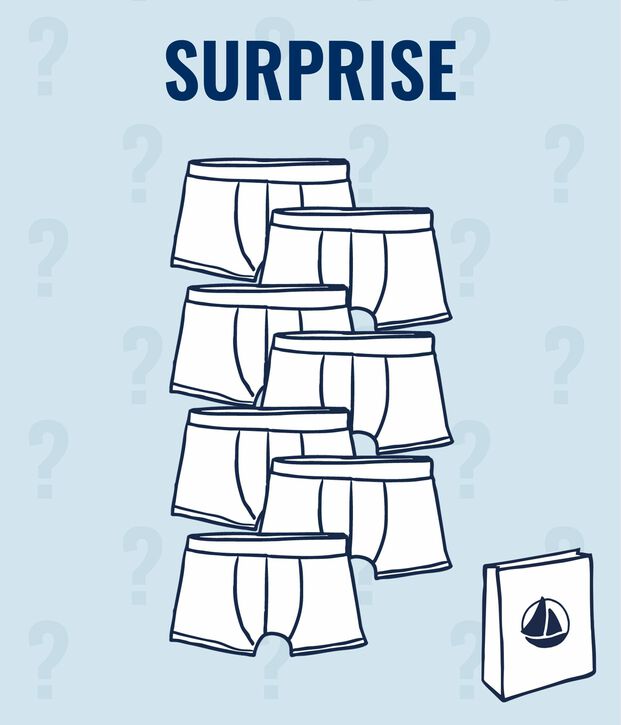 Lot surprise de 7 boxers petit gar&ccedil;on multicouleur
