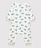 Lange jumpsuit met berenprint baby van biologisch katoen wit MARSHMALLOW/wit MULTICO