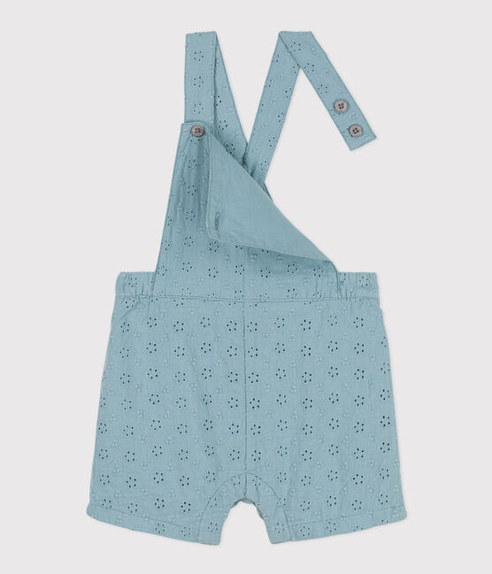 Salopette courte bébé en broderie anglaise vert MIMI