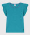 Tee-shirt rayé en coton enfant fille vert LAVIS/bleu VERDE