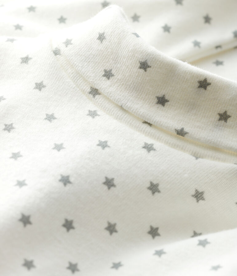 Rompertje lange mouwen babyjongen wit/grijs