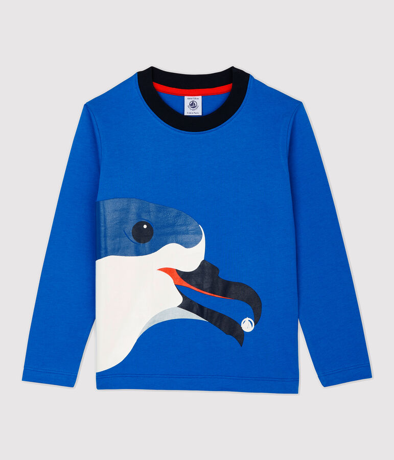 Katoenen jongens t-shirt met lange mouwen blauw