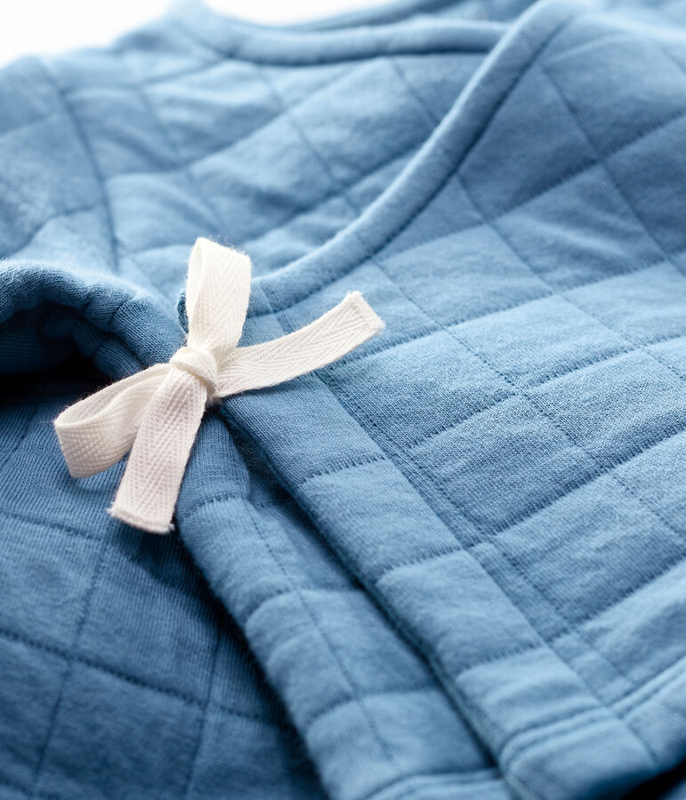 Ensemble 2 pi&egrave;ces b&eacute;b&eacute; matelass&eacute;s en coton biologique bleu