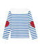 Creatief marinetruitje voor meisjes wit MARSHMALLOW/blauw PERSE