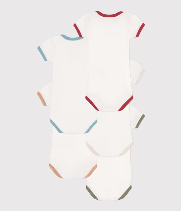 Set van 5 katoenen body's 'youpi' met korte mouwen multicouleur
