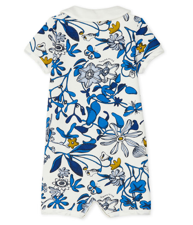 Combicourt imprim&eacute; b&eacute;b&eacute; fille blanc/bleu