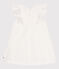 Robe enfant en coton manches courtes blanc MARSHMALLOW/gris ARGENT