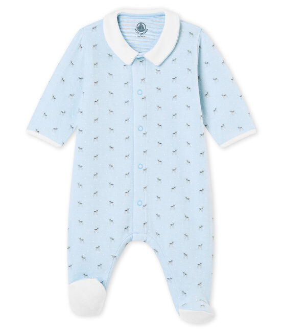 Pyjama in tubic met dessin voor babyjongens blauw FRAICHEUR/wit MULTICO