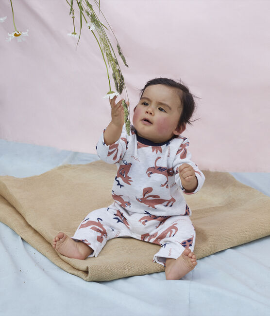 Tuinbroek in molton met dierenprint baby's MONTELIMAR/MULTICO | Petit Bateau