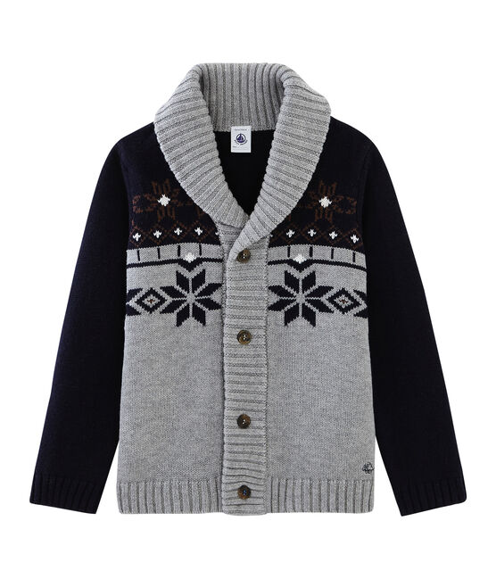 Tricot cardigan jongens grijs SUBWAY/blauw SMOKING/ CUIVRE