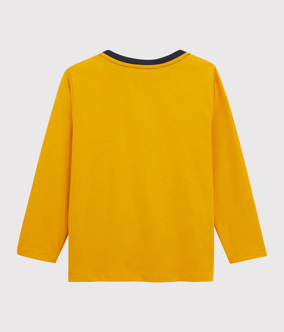 T-shirt met zeefdruk jongens kinderen geel BOUDOR