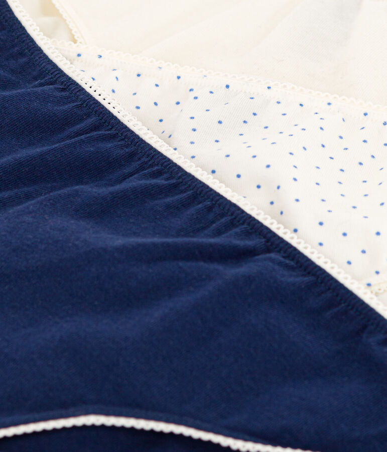 Set van 3 meisjesslips met stippen in katoen en elastaan multicouleur