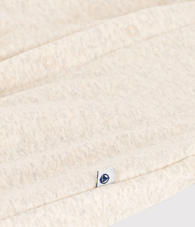 Combinaison longue ouatin&eacute;e &agrave; capuche en coton b&eacute;b&eacute; beige chin&eacute;