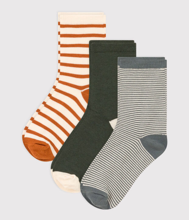 Lot de 3 paires de chaussettes milleraies enfant gar&ccedil;on-fille multicouleur