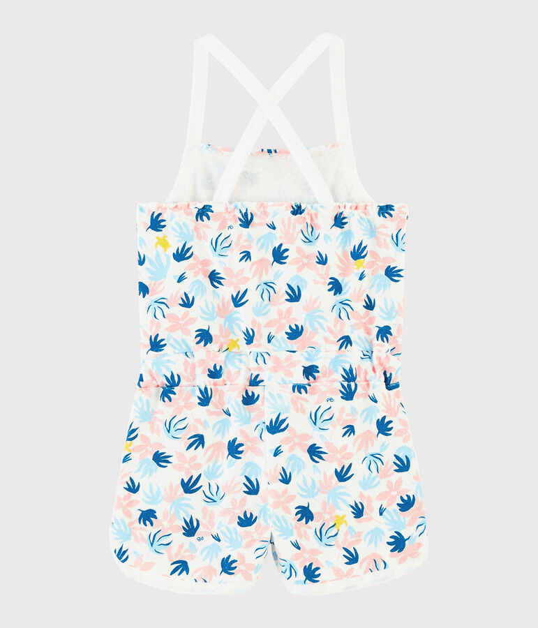 Badstof combishort voor meisjes wit/multicouleur