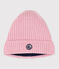 Bonnet enfant en tricot doublé en polaire rose CHARME