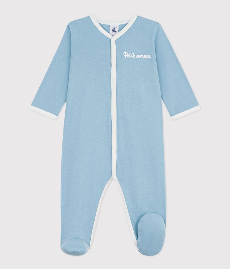 Pyjama b&eacute;b&eacute; en coton uni vert