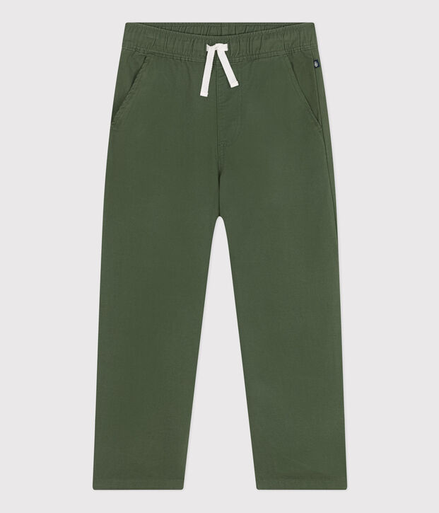 Broek van katoenen stof voor jongens groen