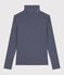 Sous-pull femme l'iconique en coton bleu SMOKING/blanc MARSHMALLOW