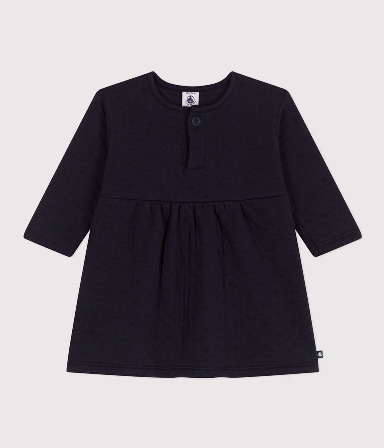 Robe manches longues en tubique matelass&eacute; b&eacute;b&eacute; bleu