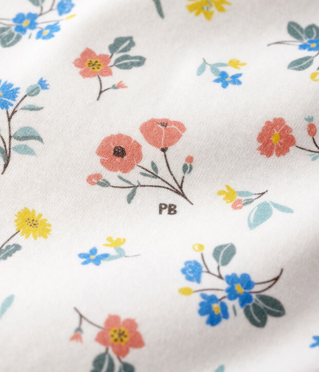 Robe sans manche en coton enfant fille blanc/multicouleur