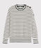 Pull marin en coton Femme blanc MARSHMALLOW/bleu SMOKING