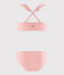 2-delig gerecycled badpak meisje roze GRETEL/wit MARSHMALLOW