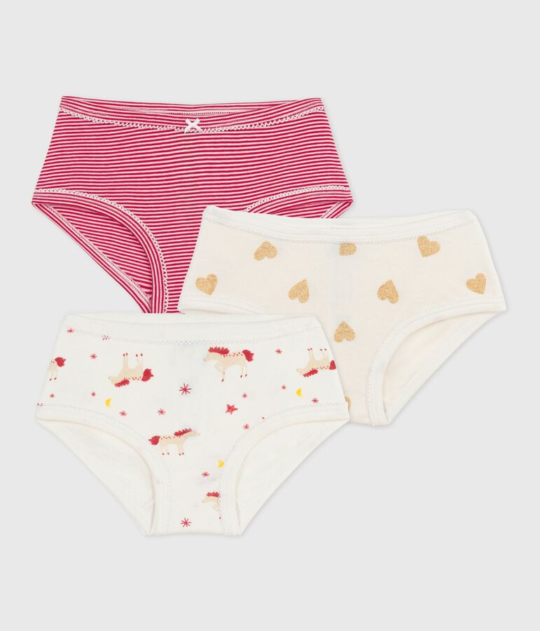 Set van 3 katoenen slips met hoge taille en print voor kinderen multicouleur