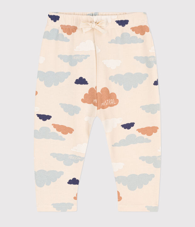 Pantalon b&eacute;b&eacute; en molleton imprim&eacute; &eacute;cru/multicouleur