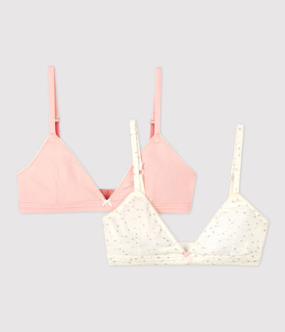 Lot de 2 soutiens-gorge imprimé paillettes fille en coton biologique et élasthanne variante 1