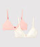 Lot de 2 soutiens-gorge imprimé paillettes fille en coton biologique et élasthanne variante 1