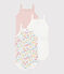 Lot de 3 bodies bretelles fleurs en coton variante 1