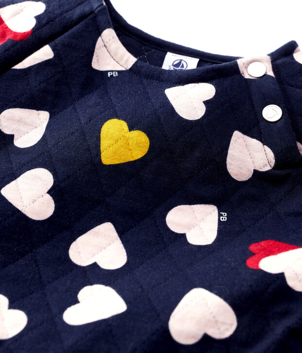 Tubic meisjesjurk met korte mouwen blauw/multicouleur